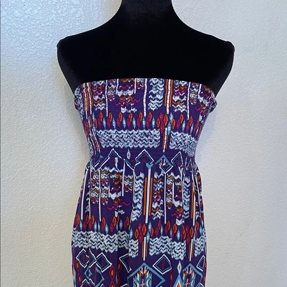 Forever 21 Strapless Maxi Dress - Blue and Red - Picture 2 of 7